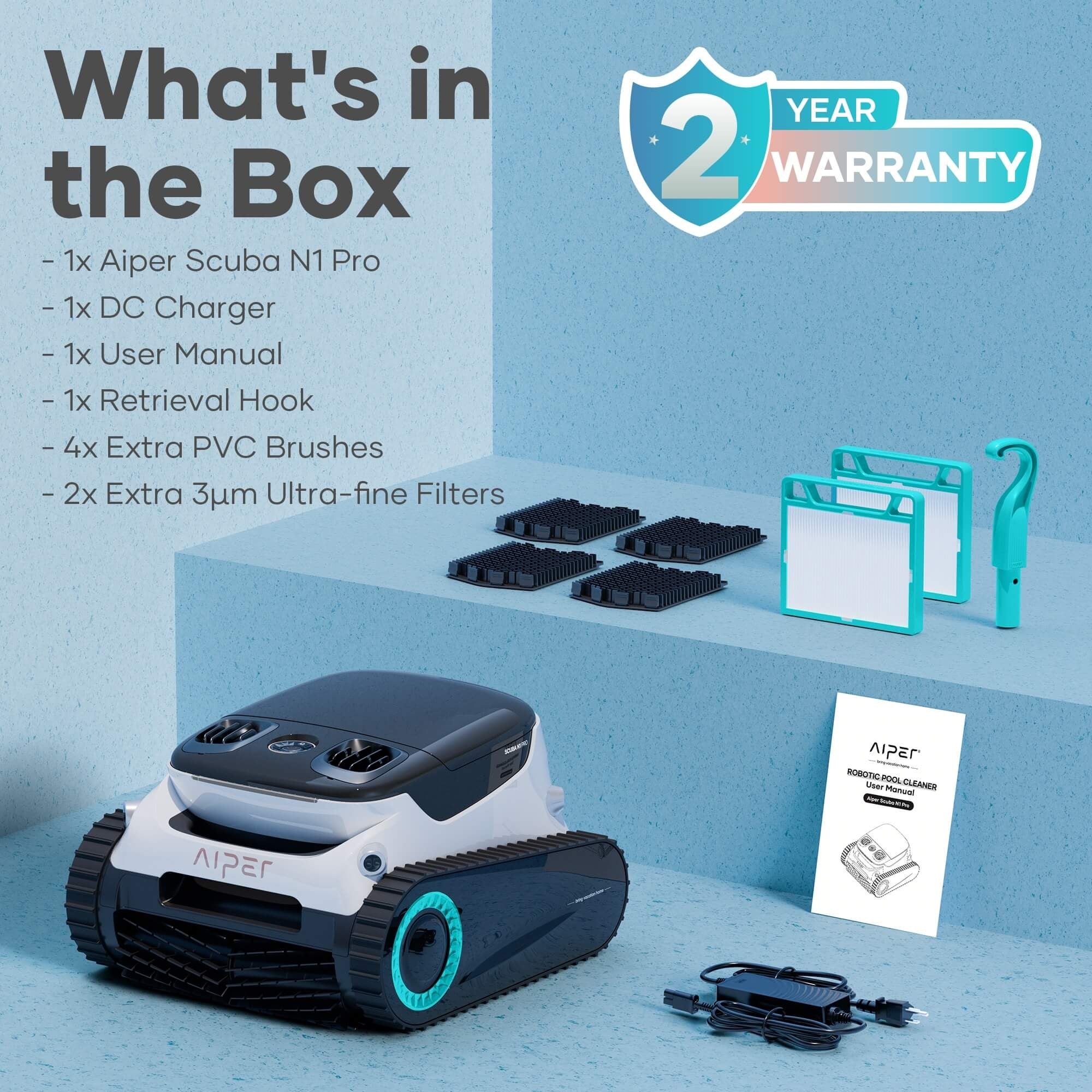 Aiper Scuba S1 Pro Cordless Robotic Pool Cleaner (2025 Upgrade)