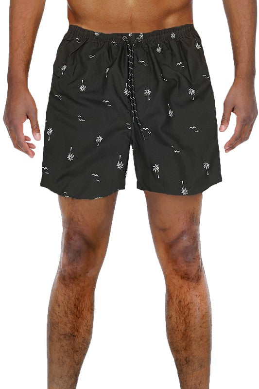 Palm Tree Print Swim Shorts